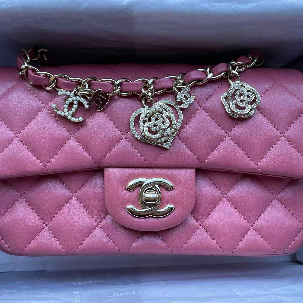 Chanel Pink Rectangular Mini w/Charms